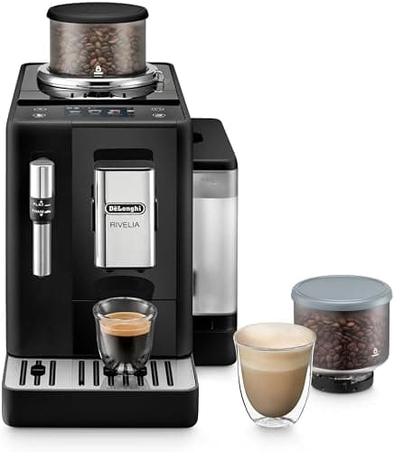 デロンギ 全自動コーヒーマシン リヴェリア 全8メニュー 豆挽き コーヒーメーカー エスプレッソマシン オニキスブラック EXAM44035B