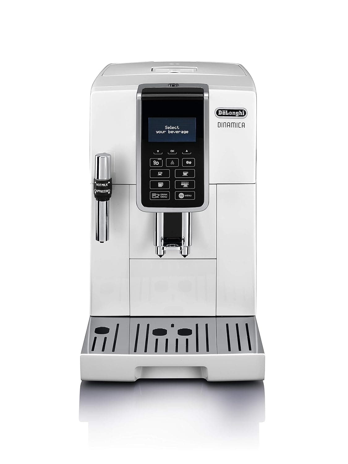 De'Longhi (デロンギ) 全自動コーヒーマシン ディナミカ ECAM35035W コーヒーメーカー 全6メニュー カフェジャポーネ搭載 スペシャルティ機能 液晶ディスプレイ フロス調整ミルクフロッサー ホワイト